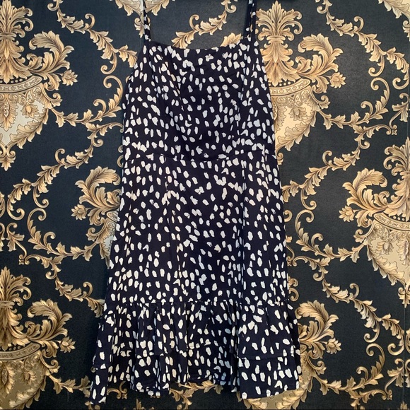 🦇 Navy Spot Dress 🦇 - Picture 1 of 4